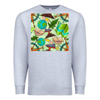 Heather Grey geography class seamless pattern Premium Sweatshirt - BundleAndBundleShop