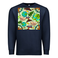 Navy geography class seamless pattern Premium Sweatshirt - BundleAndBundleShop