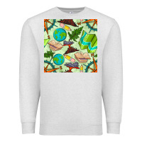 Oatmeal Heather geography class seamless pattern Premium Sweatshirt - BundleAndBundleShop