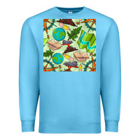 Ocean Blue geography class seamless pattern Premium Sweatshirt - BundleAndBundleShop