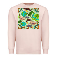 Pale Pink geography class seamless pattern Premium Sweatshirt - BundleAndBundleShop