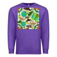 Purple geography class seamless pattern Premium Sweatshirt - BundleAndBundleShop