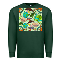 Sports Green geography class seamless pattern Premium Sweatshirt - BundleAndBundleShop