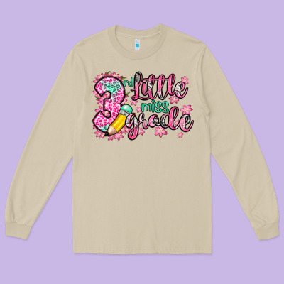 Little Miss 3rd Grade Long Sleeve Tee Designed By Zillion Design Studio