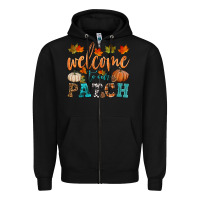Black welcome to our patch Zipper Hoodie - HRA Design Shop