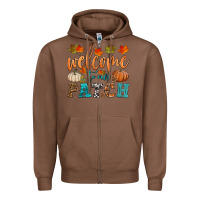 Chestnut welcome to our patch Zipper Hoodie - HRA Design Shop
