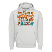Dove Grey welcome to our patch Zipper Hoodie - HRA Design Shop
