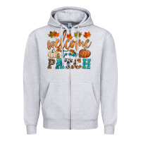 Heather Grey welcome to our patch Zipper Hoodie - HRA Design Shop