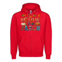 Red welcome to our patch Zipper Hoodie - HRA Design Shop