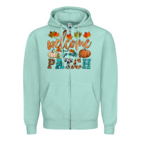 Seafoam welcome to our patch Zipper Hoodie - HRA Design Shop