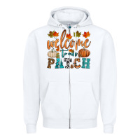 White welcome to our patch Zipper Hoodie - HRA Design Shop