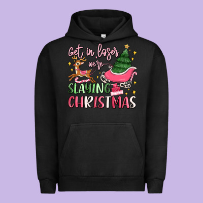 Get In Loser We're Slaying Christmas Urban Hoodie Designed By Maliassmallbusiness