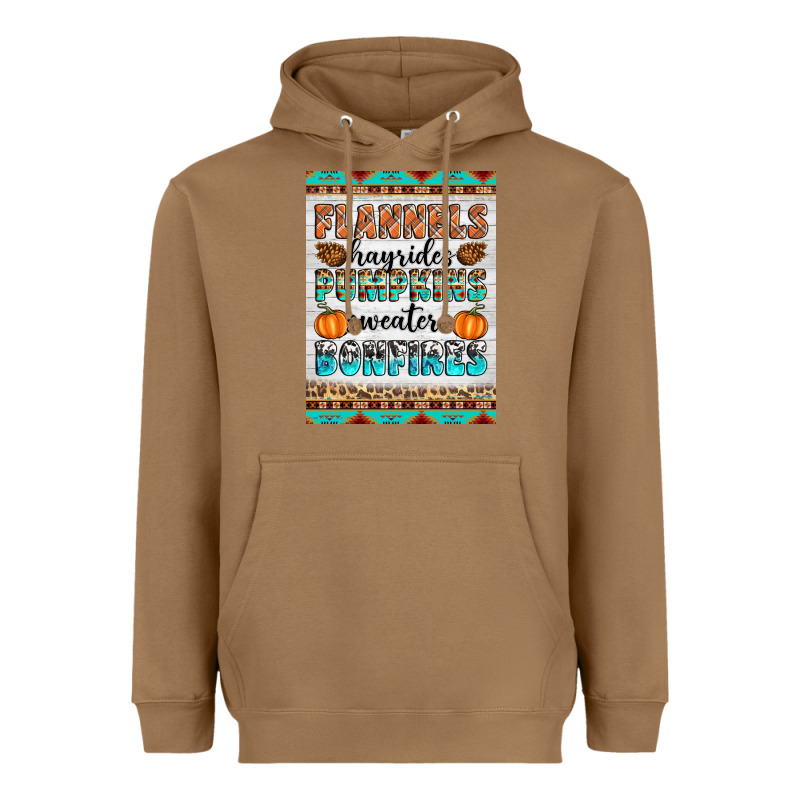 Flannels Hayrides Pumpkins Sweaters Bonfires Heavyweight Hoodie by Artiststas | Teevron