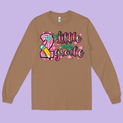 Little Miss 2nd Grade Long Sleeve Tee Designed By Zillion Design Studio