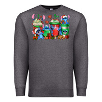 Charcoal Heather christmas stitch coffee Premium Sweatshirt - Jasminsmagicworld
