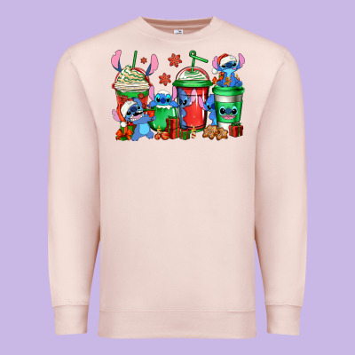 Christmas Stitch Coffee Premium Sweatshirt Designed By Jasminsmagicworld