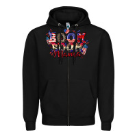 Black Boom boom Mama 4th of july Zipper Hoodie - CowGirlArtShop