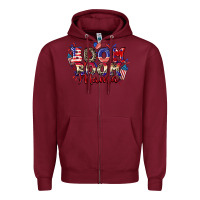 Burgundy Boom boom Mama 4th of july Zipper Hoodie - CowGirlArtShop