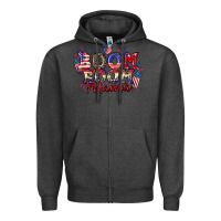 Charcoal Heather Boom boom Mama 4th of july Zipper Hoodie - CowGirlArtShop