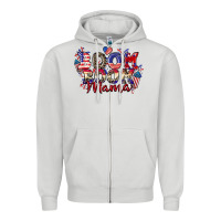 Dove Grey Boom boom Mama 4th of july Zipper Hoodie - CowGirlArtShop