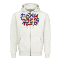 Oatmeal Heather Boom boom Mama 4th of july Zipper Hoodie - CowGirlArtShop