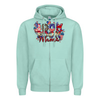 Seafoam Boom boom Mama 4th of july Zipper Hoodie - CowGirlArtShop