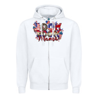 White Boom boom Mama 4th of july Zipper Hoodie - CowGirlArtShop