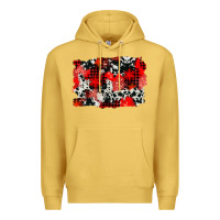 Antique Gold western red cowhide winter background Premium Hoodie - AdoDesignShop