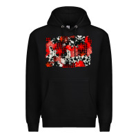 Black western red cowhide winter background Premium Hoodie - AdoDesignShop