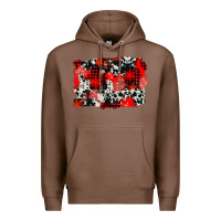 Chestnut western red cowhide winter background Premium Hoodie - AdoDesignShop