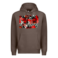 Coffee western red cowhide winter background Premium Hoodie - AdoDesignShop