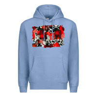 Colony Blue western red cowhide winter background Premium Hoodie - AdoDesignShop