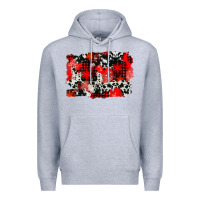 Heather Grey western red cowhide winter background Premium Hoodie - AdoDesignShop