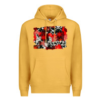 Mustard western red cowhide winter background Premium Hoodie - AdoDesignShop