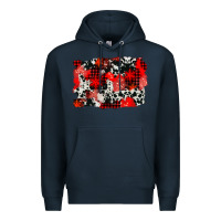 Navy western red cowhide winter background Premium Hoodie - AdoDesignShop
