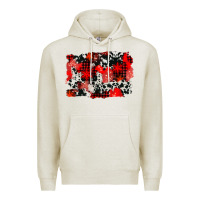 Oatmeal Heather western red cowhide winter background Premium Hoodie - AdoDesignShop