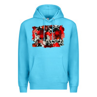 Ocean Blue western red cowhide winter background Premium Hoodie - AdoDesignShop