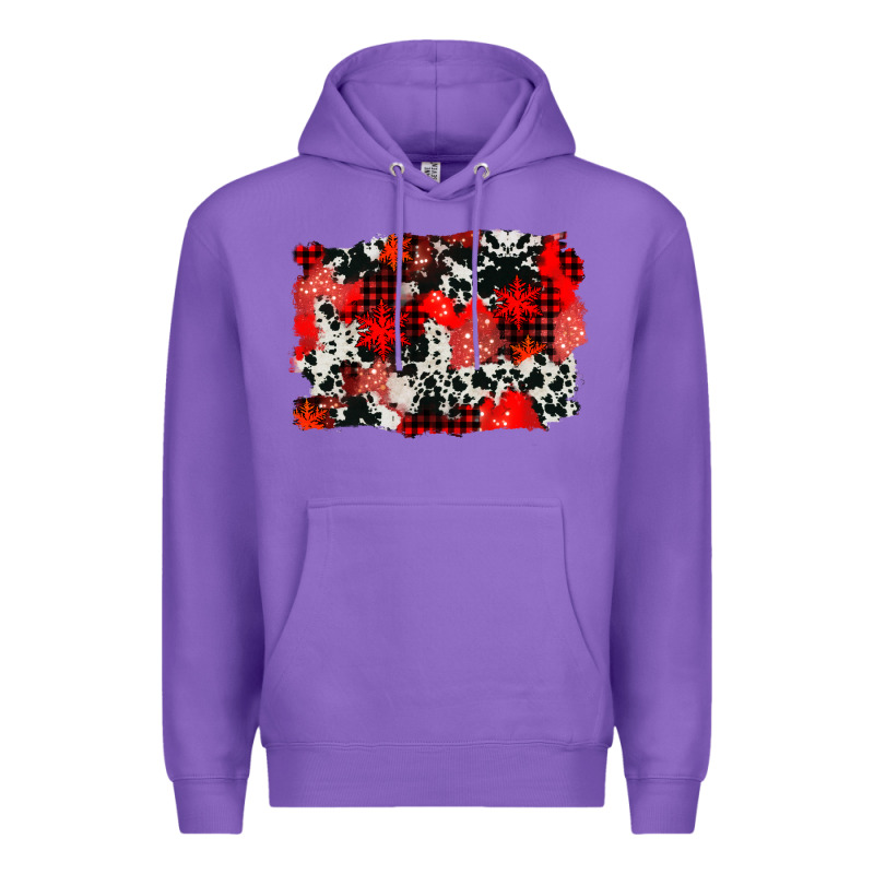 Western Red Cowhide Winter Background Premium Hoodie by AdoDesignShop | Teevron