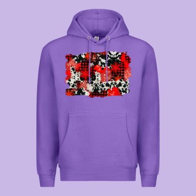 Western Red Cowhide Winter Background Premium Hoodie Designed By Adodesignshop
