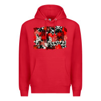 Red western red cowhide winter background Premium Hoodie - AdoDesignShop