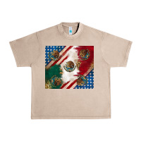 French Oak American with mexican flag Urban Heavy Tee - RanaPortraitStore