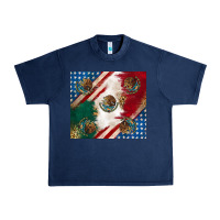 Navy American with mexican flag Urban Heavy Tee - RanaPortraitStore