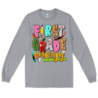 Heather Grey first grade energy Long Sleeve Tee - texasbilliewilder