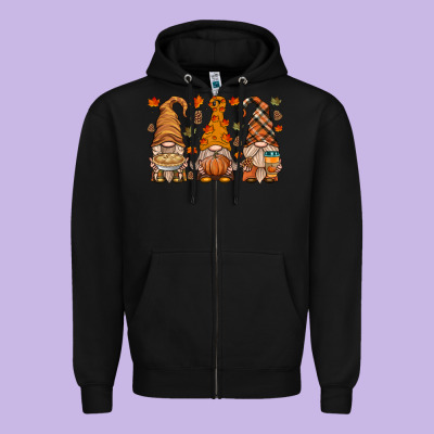 Fall Gnome Zipper Hoodie Designed By Hra Design Shop