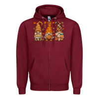 Burgundy fall gnome Zipper Hoodie - HRA Design Shop