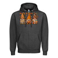 Charcoal Heather fall gnome Zipper Hoodie - HRA Design Shop
