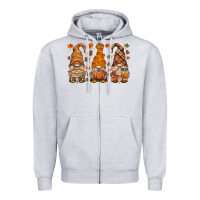 Heather Grey fall gnome Zipper Hoodie - HRA Design Shop