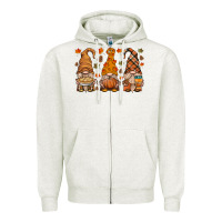 Oatmeal Heather fall gnome Zipper Hoodie - HRA Design Shop