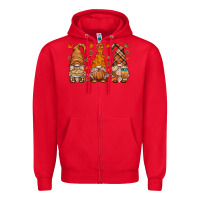 Red fall gnome Zipper Hoodie - HRA Design Shop