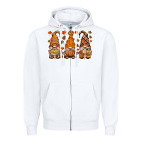 White fall gnome Zipper Hoodie - HRA Design Shop